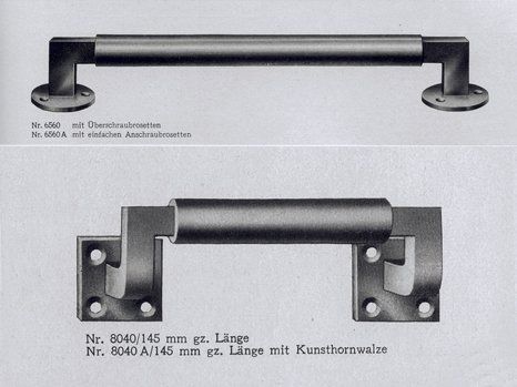 Auszug aus OGRO Katalog, 1935 OGRO Gropius-Griffe