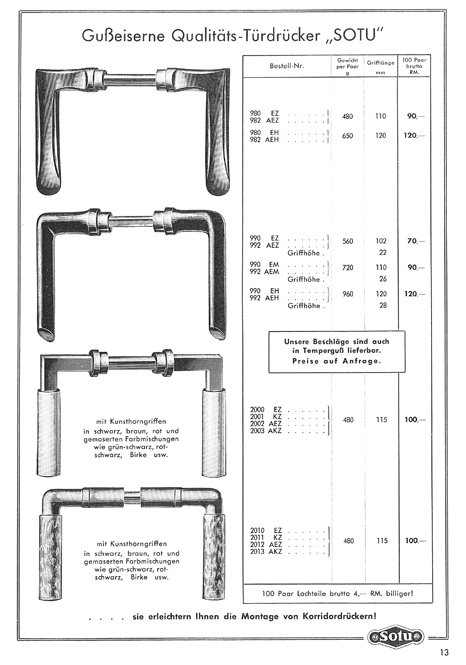 Auszug aus Sotu-Baubeschläge H 139 Auszug aus Sotu-Baubeschläge H 139