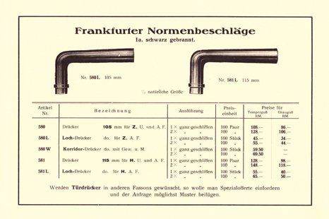 August Engels Auszug aus Baubeschlagkatalog B 31, 1931 August Engels Auszug aus Baubeschlagkatalog B 31, 1931