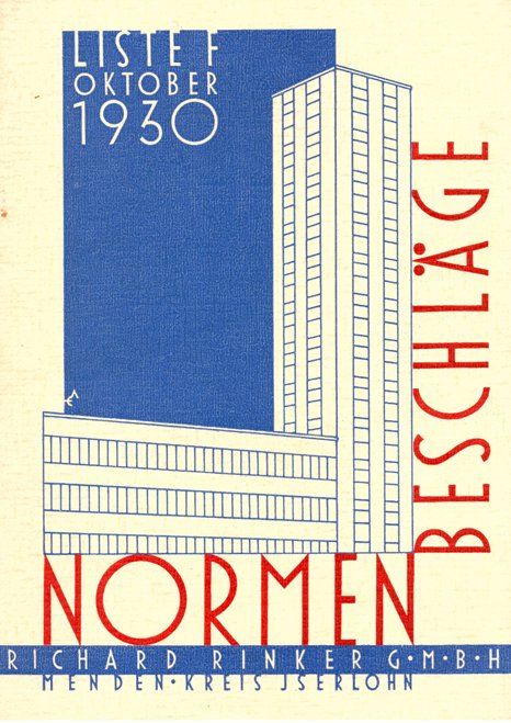 Liste F Normenbeschläge, 1930 Richard Rinker Liste F Normenbeschläge, 193
