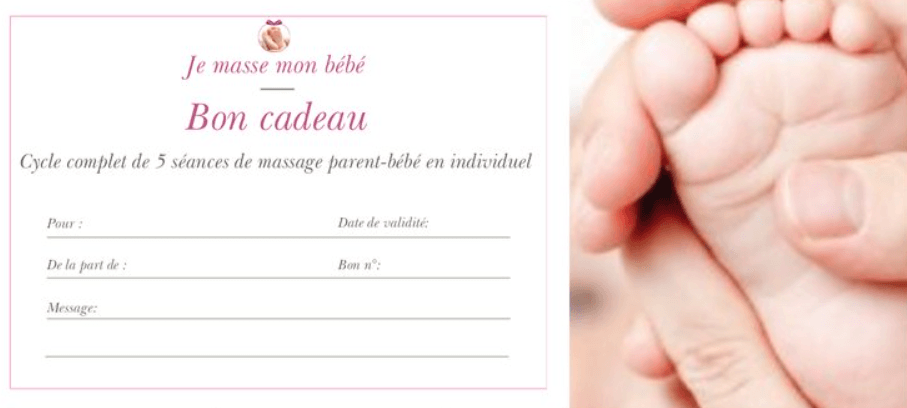 Bon cadeau massage bébé, Je masse mon bébé Bon cadeau massage bébé, Je masse mon bébé