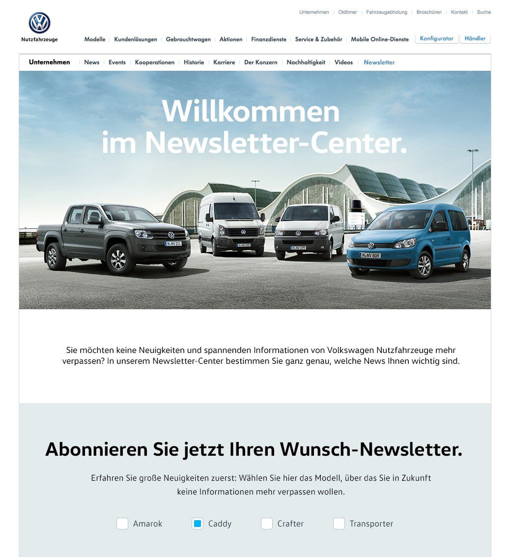 Newsletter Volkswagen