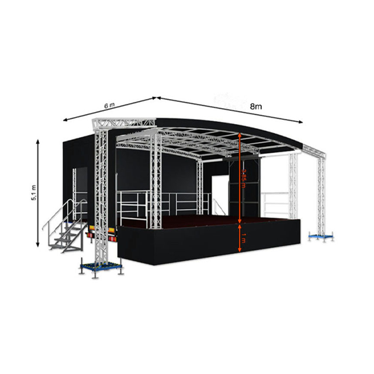 Mobile Anhängerbühne, 8x6m, Trailer, Bühne mieten in Berlin, Bühne mieten in Potsdam
