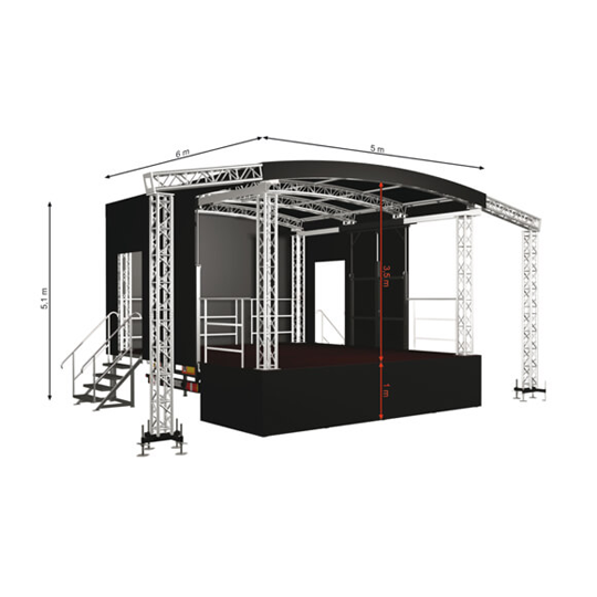 Mobile Anhängerbühne mieten Berlin, 5x6m, Trailer, Bühne mieten in Potsdam