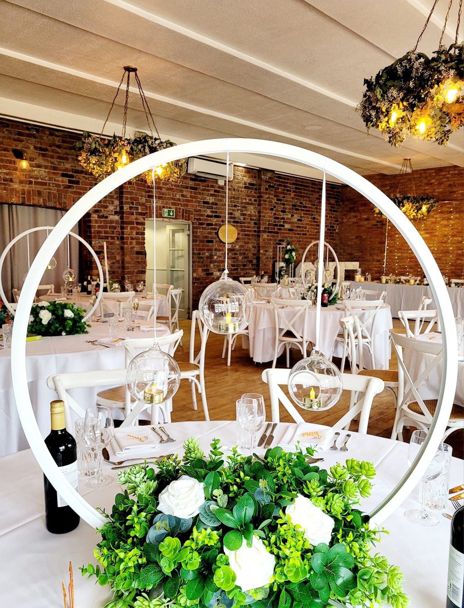 Large floral hoop centrepiece