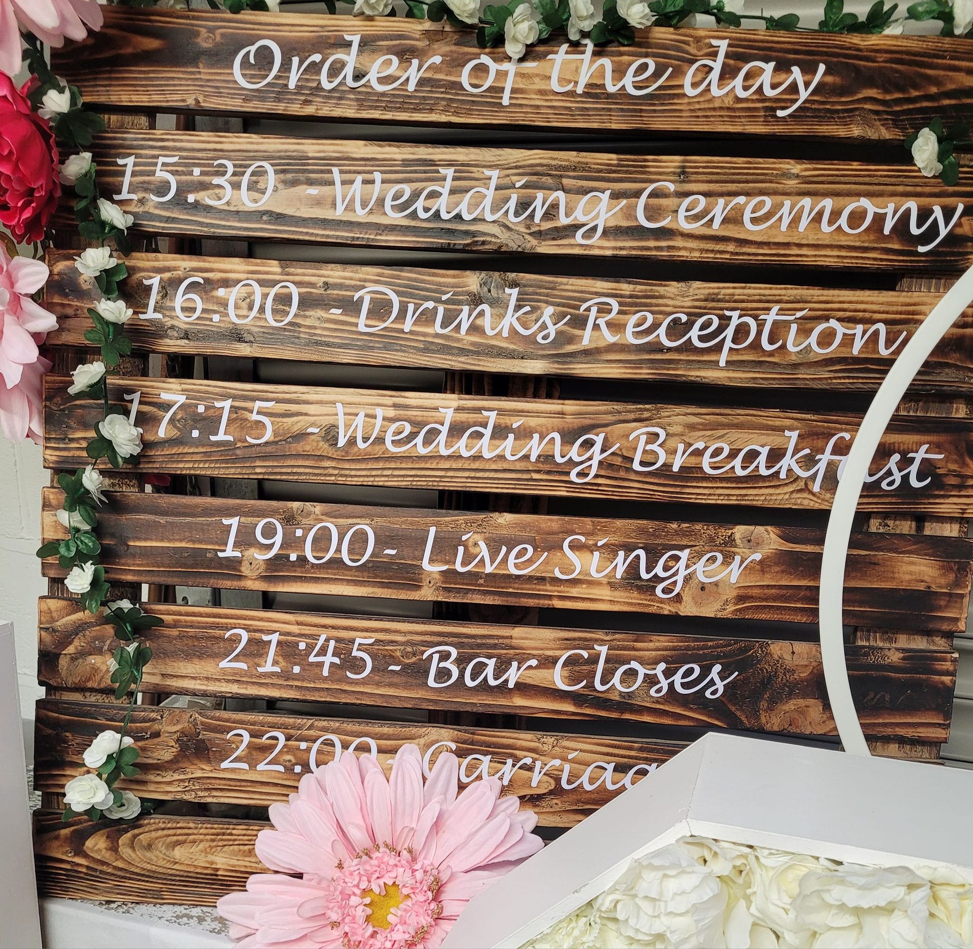 rustic order of the day board