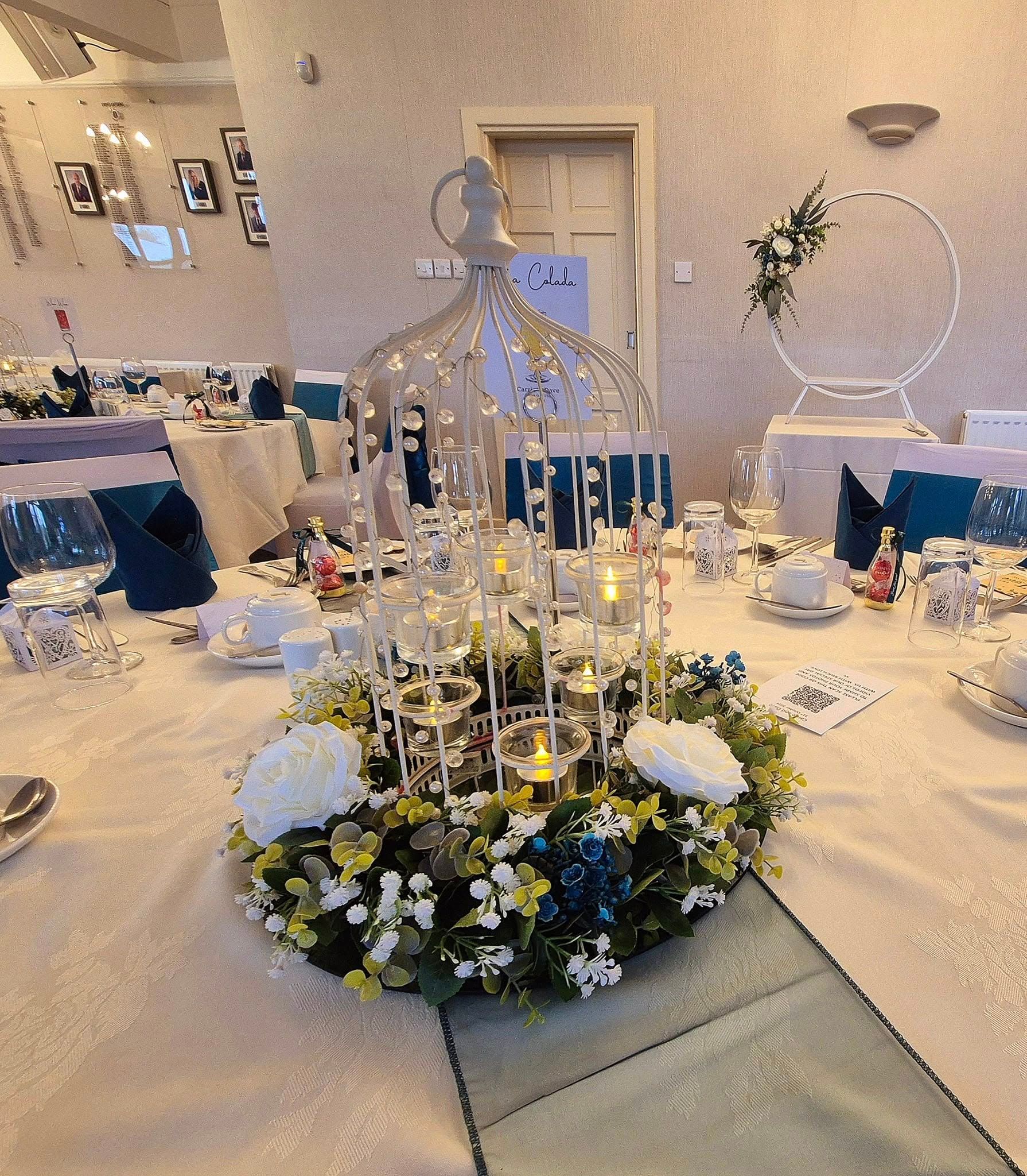 Large birdcage centrepiece