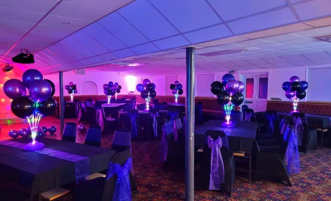 Birthday party styling setup with balloons in Cheshire