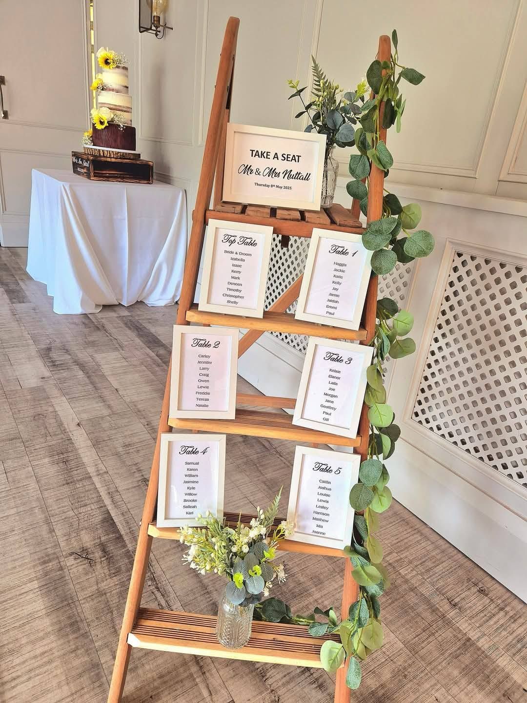 Rustic Ladders seating plan