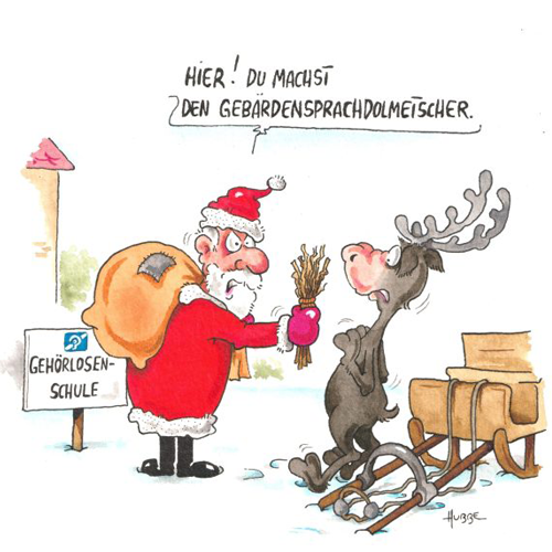 Behinderter Cartoon: Gebärdendolmetscher - Phil Hubbe -