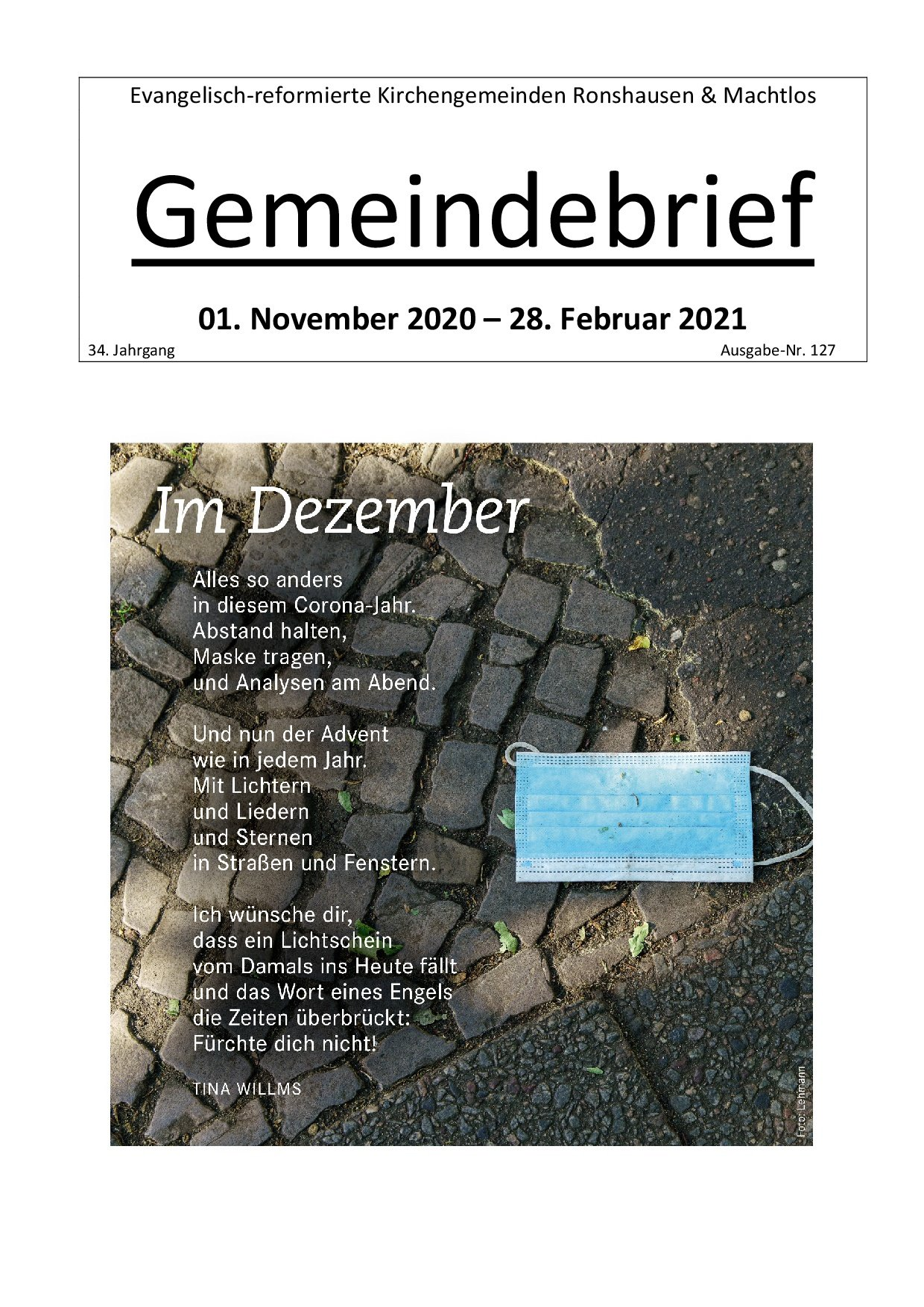 Gemeindebrief November 2020 - Februar 2021