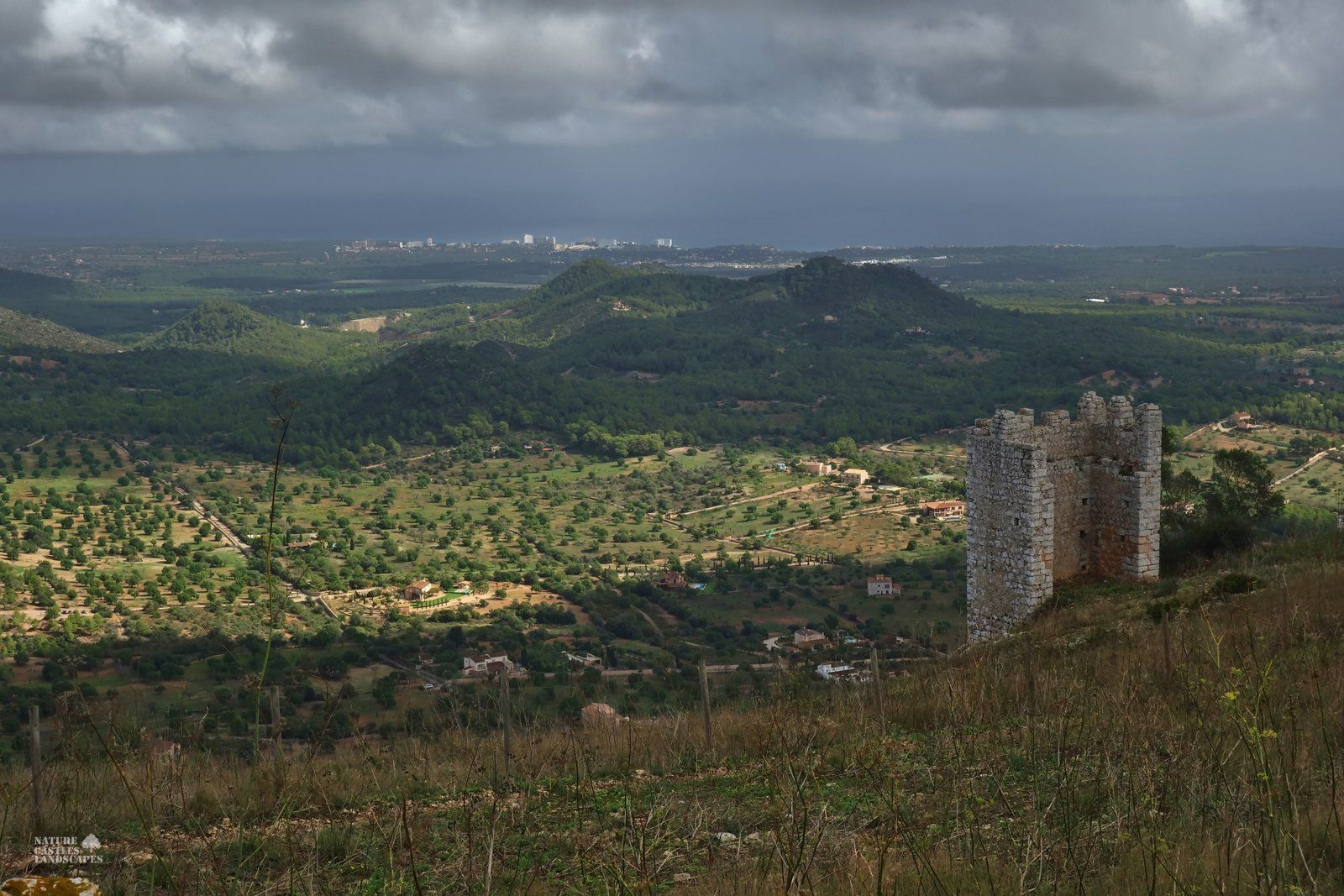 Castell de Santueri ancient ruins and landscape