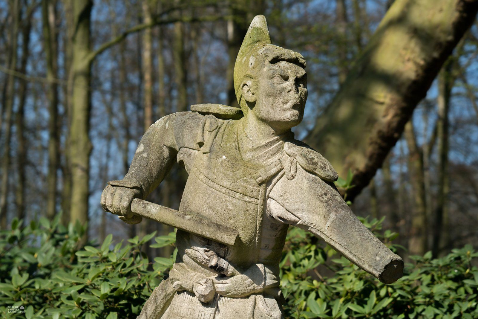 Sculpture at the chinese fountain picture warrior