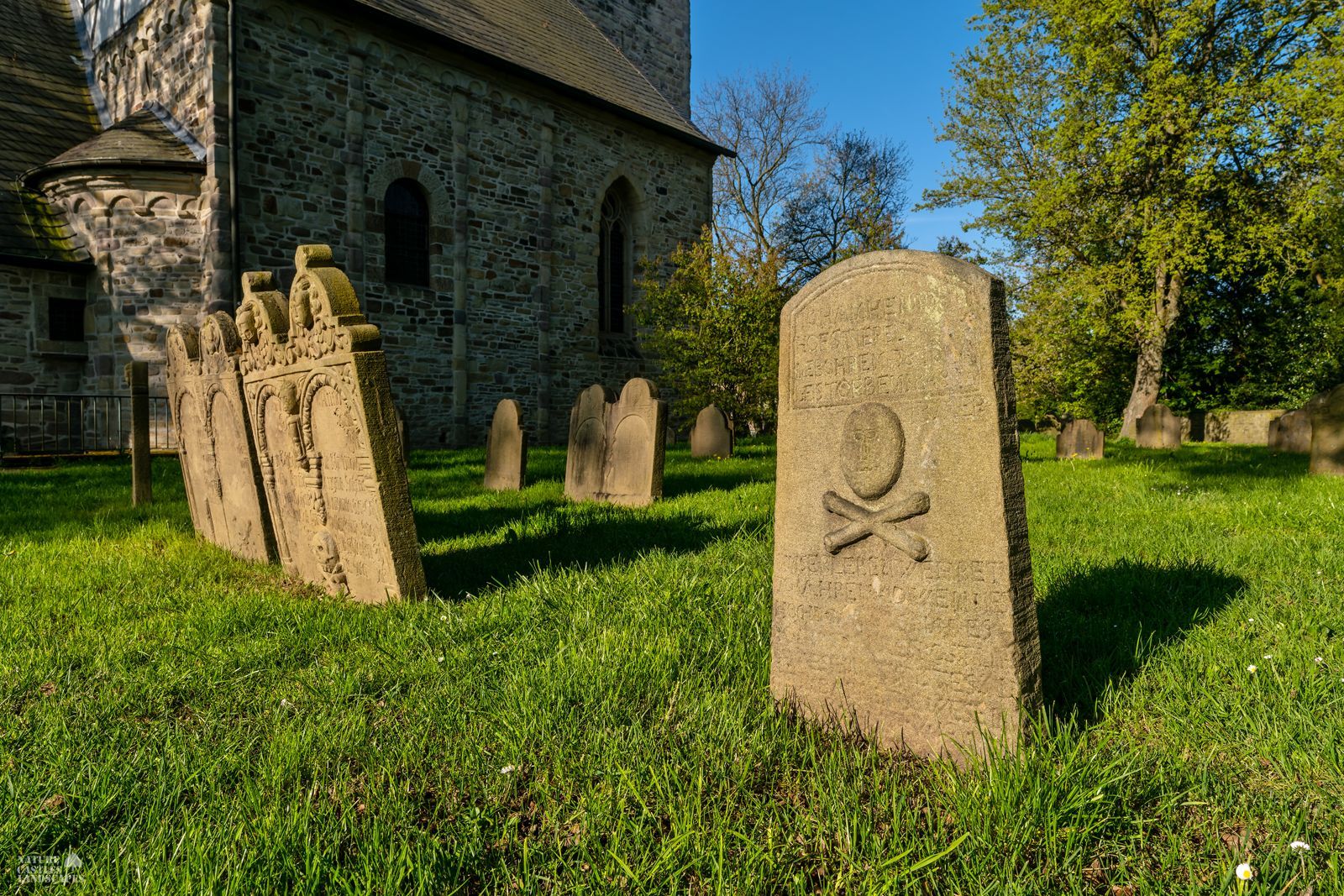old graveyard at the village church in bochum