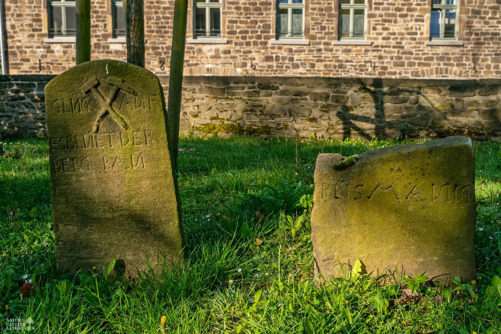 historic tombstones from a mining cooperation