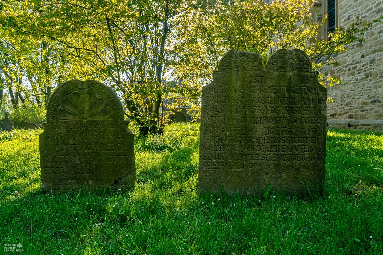 picture of a old historic gravestones in germany