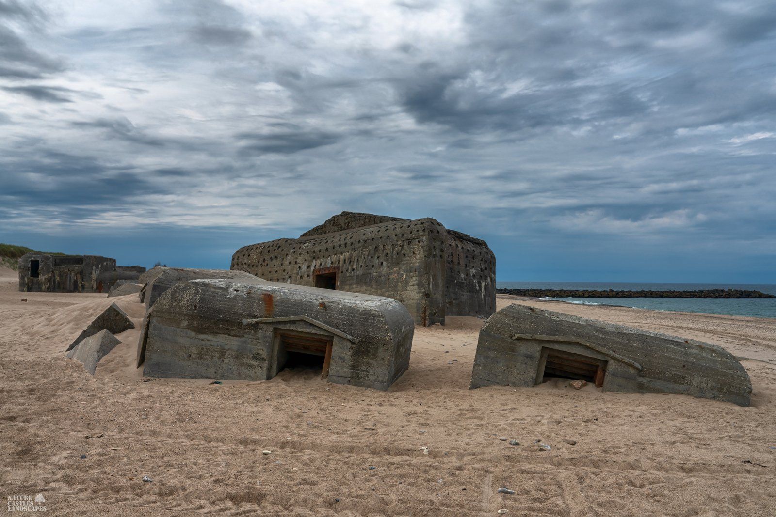 Picture of abandoned bunker at the coast in thybroron