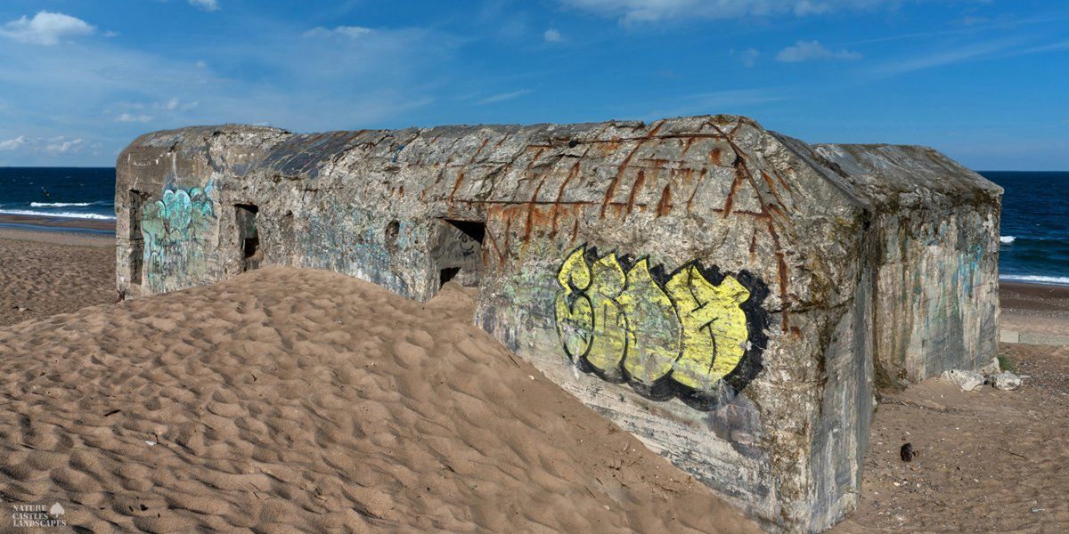 colorful bunker on the beach a colorful bunker on the beach at the danish north sea