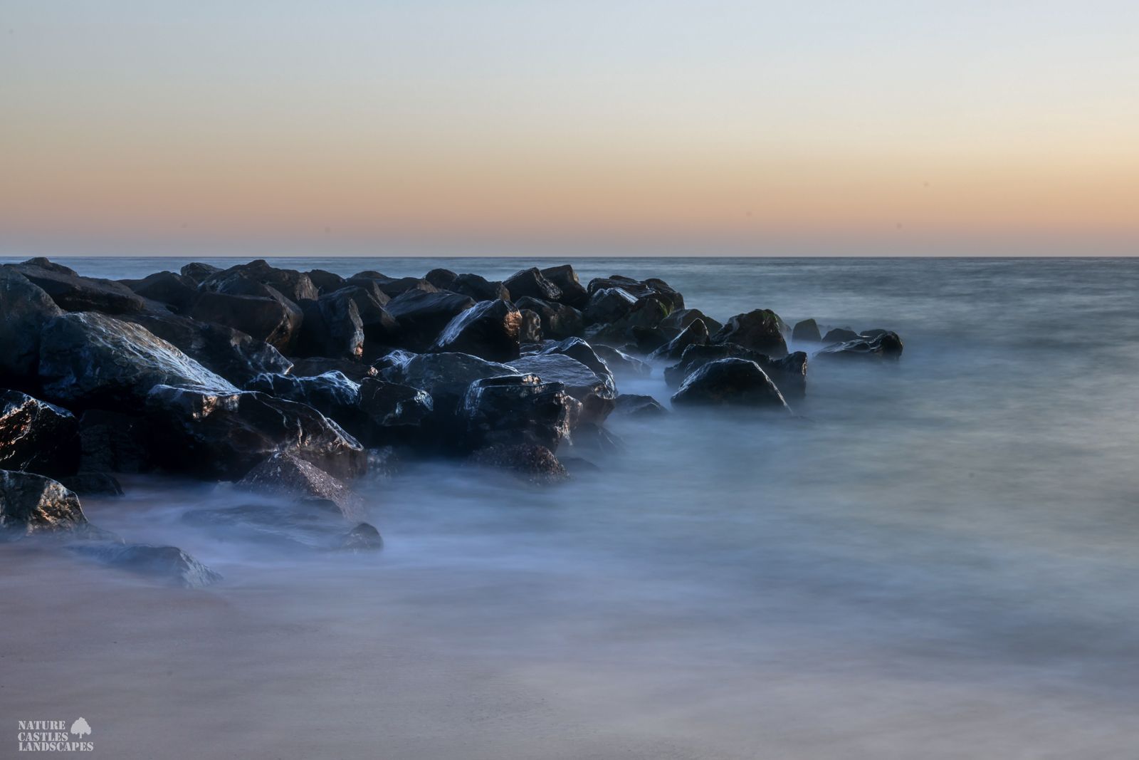 Danish North Sea coast long exposure on the beach