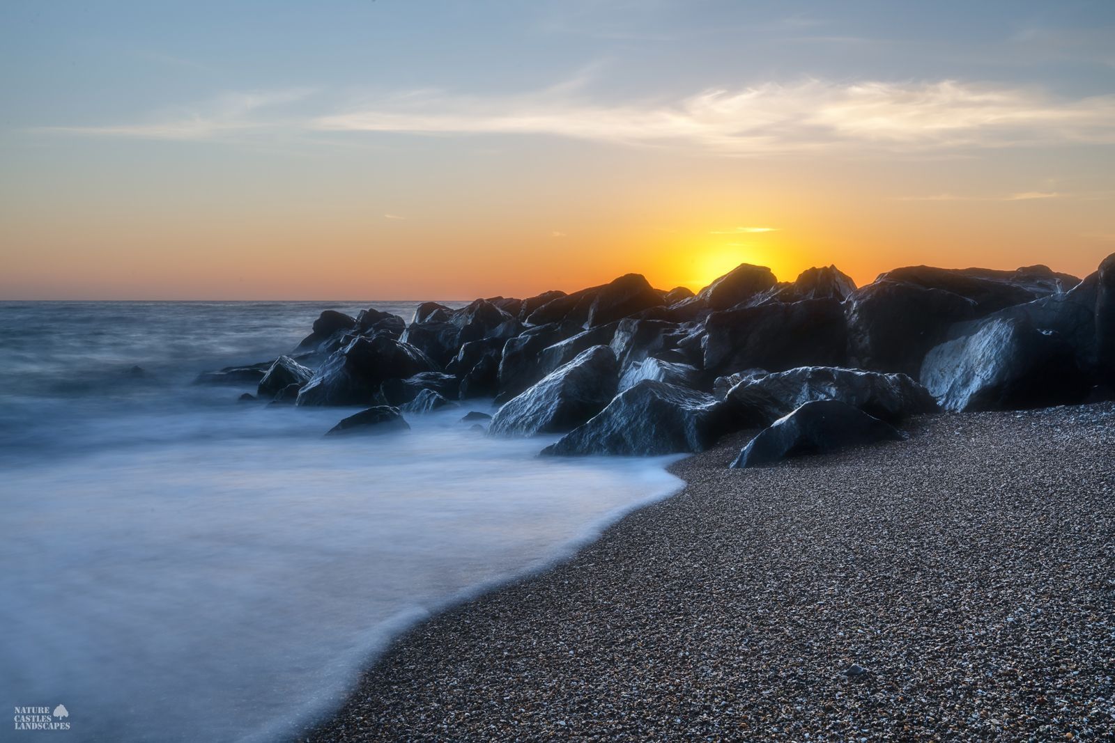 Danish North Sea coast long exposure at the summer solstice