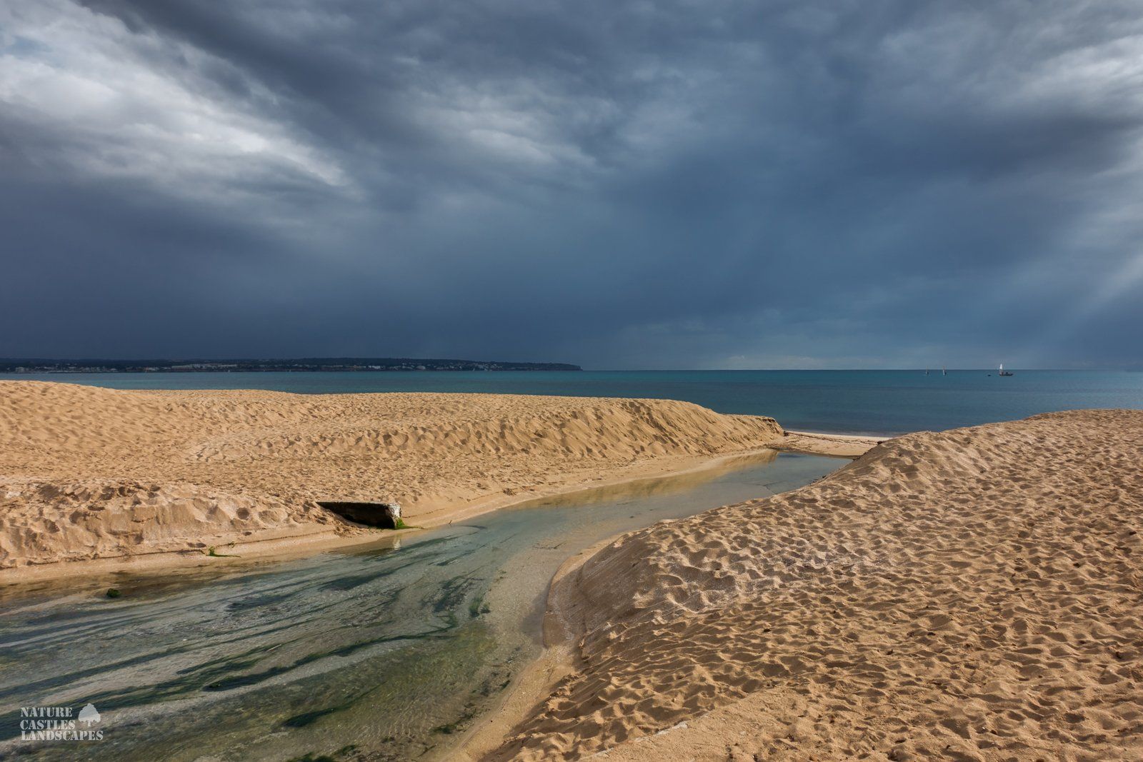 dark sky at the beach at mallorca