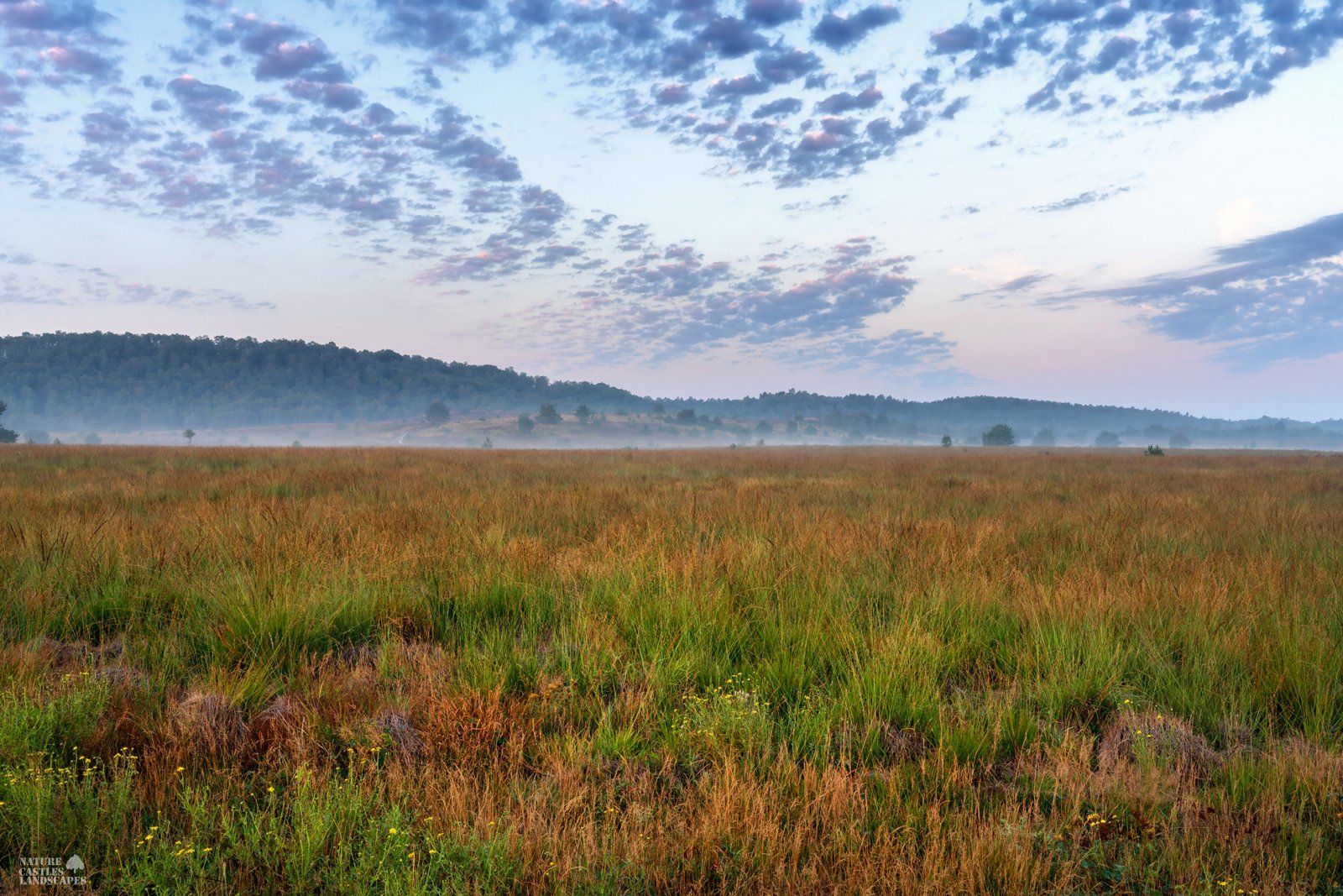 colorful morning sky at the abandoned military training ground