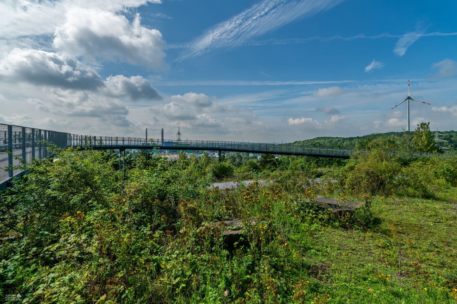 Seitenansicht der Panoramabruecke auf der Halde Hoppenbruch