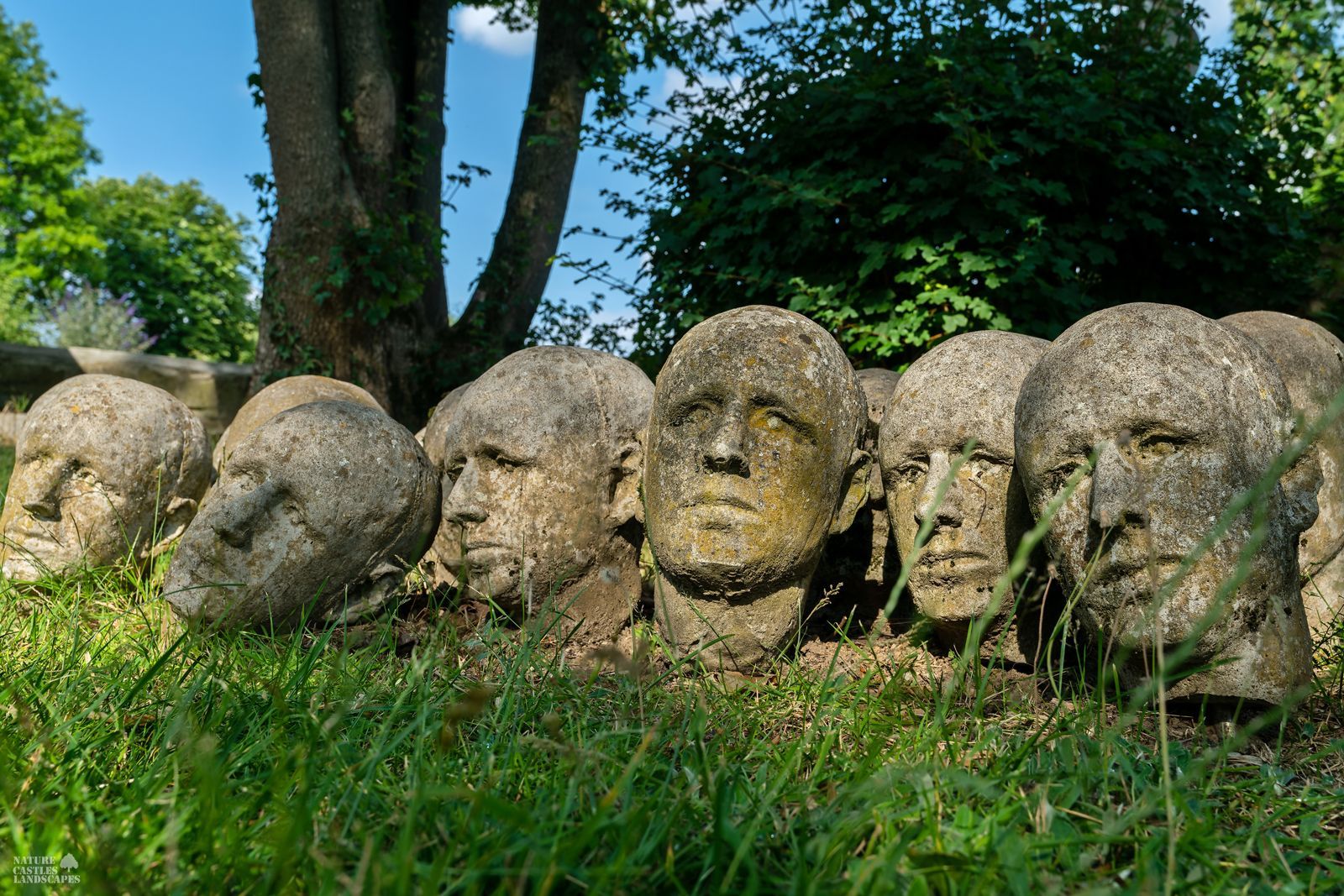 Photograph of an art installation on a cementary