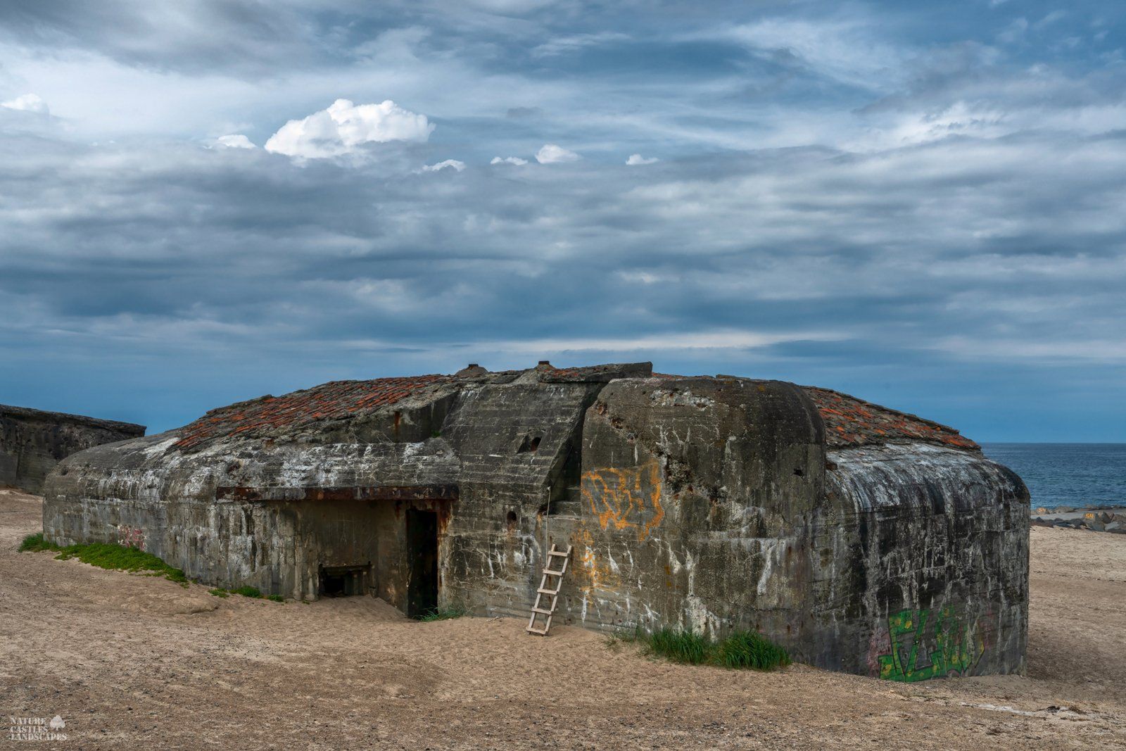 Camouflage roof on a bunker in Denmark