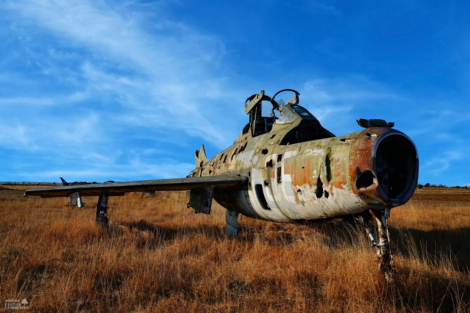 old jet F-84 at the military training area