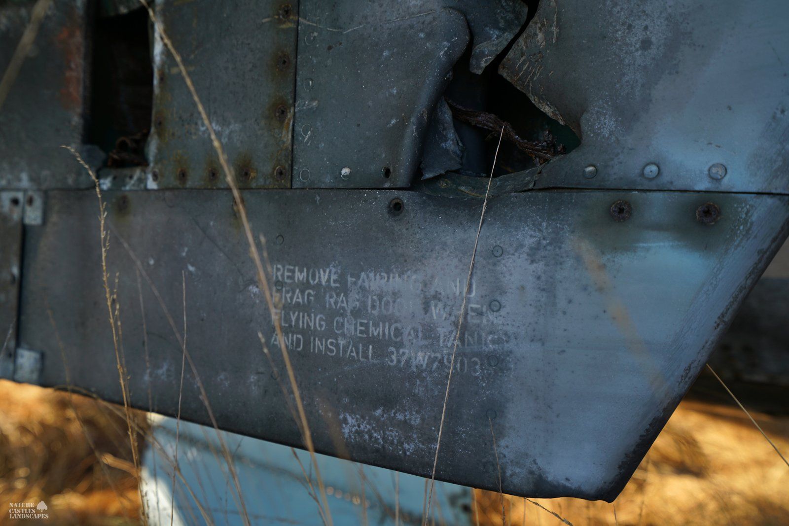 markings on a abandoned jet F-84 Thunderstreak