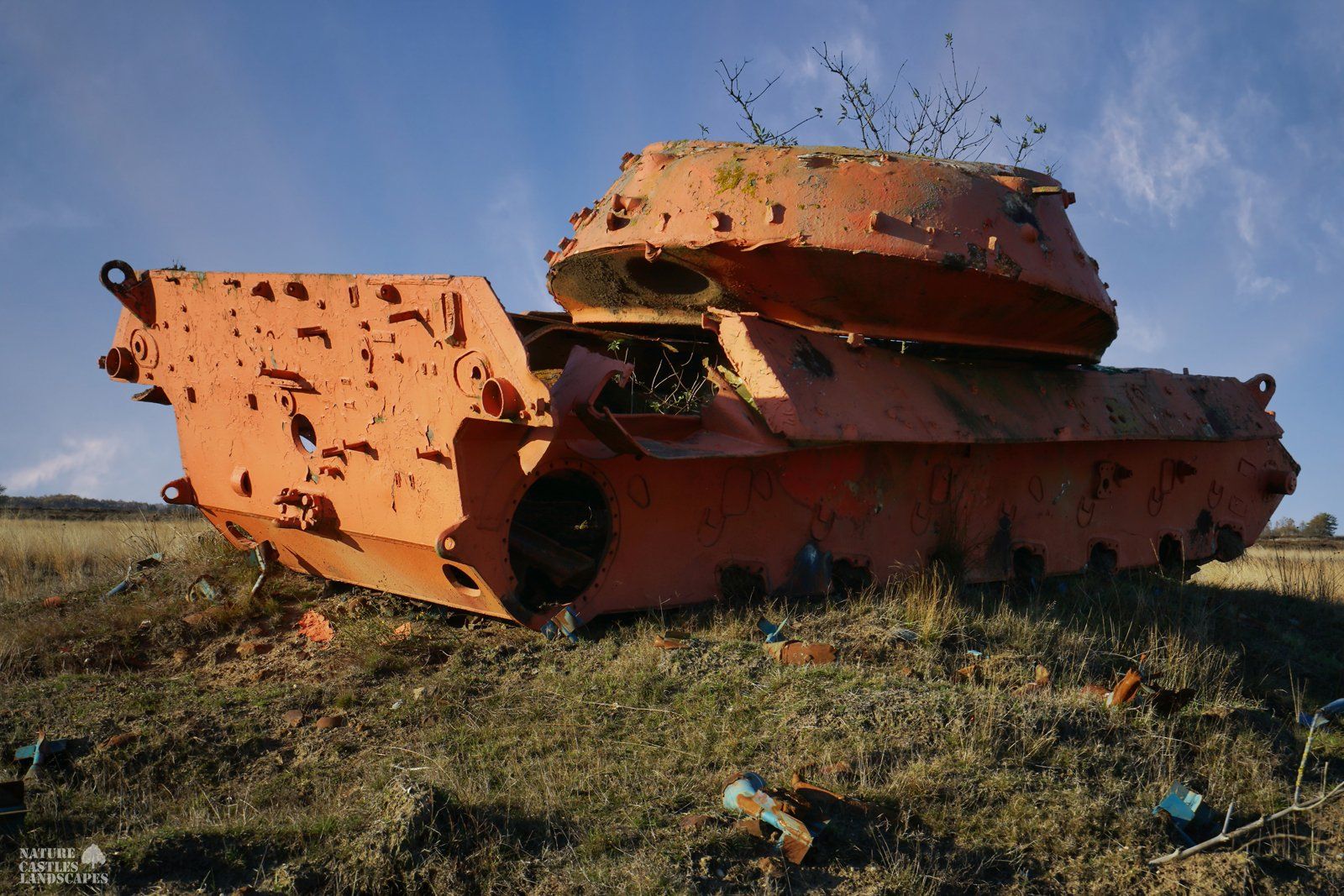 leopard tank wreck as a target