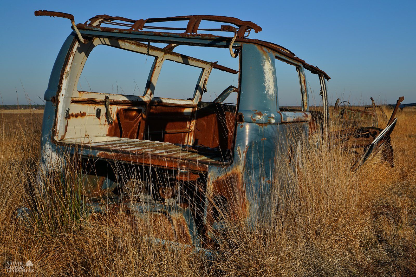 rusty transporter in the heathland