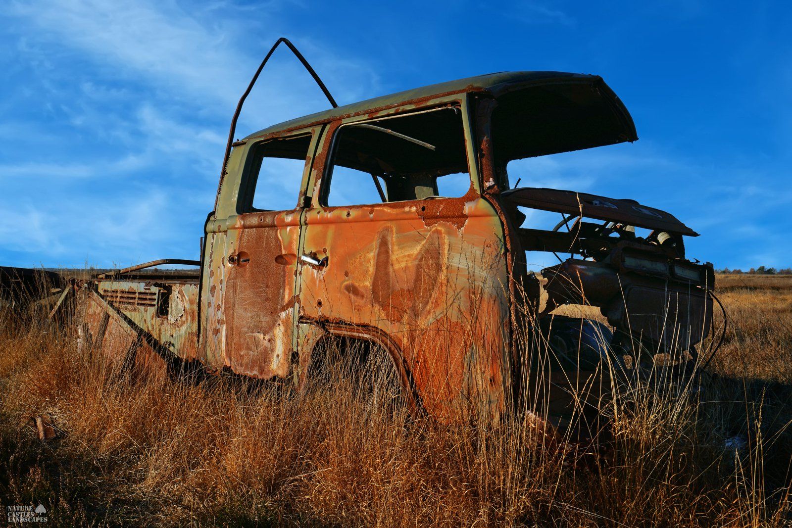 very rusty transporter in the heathland