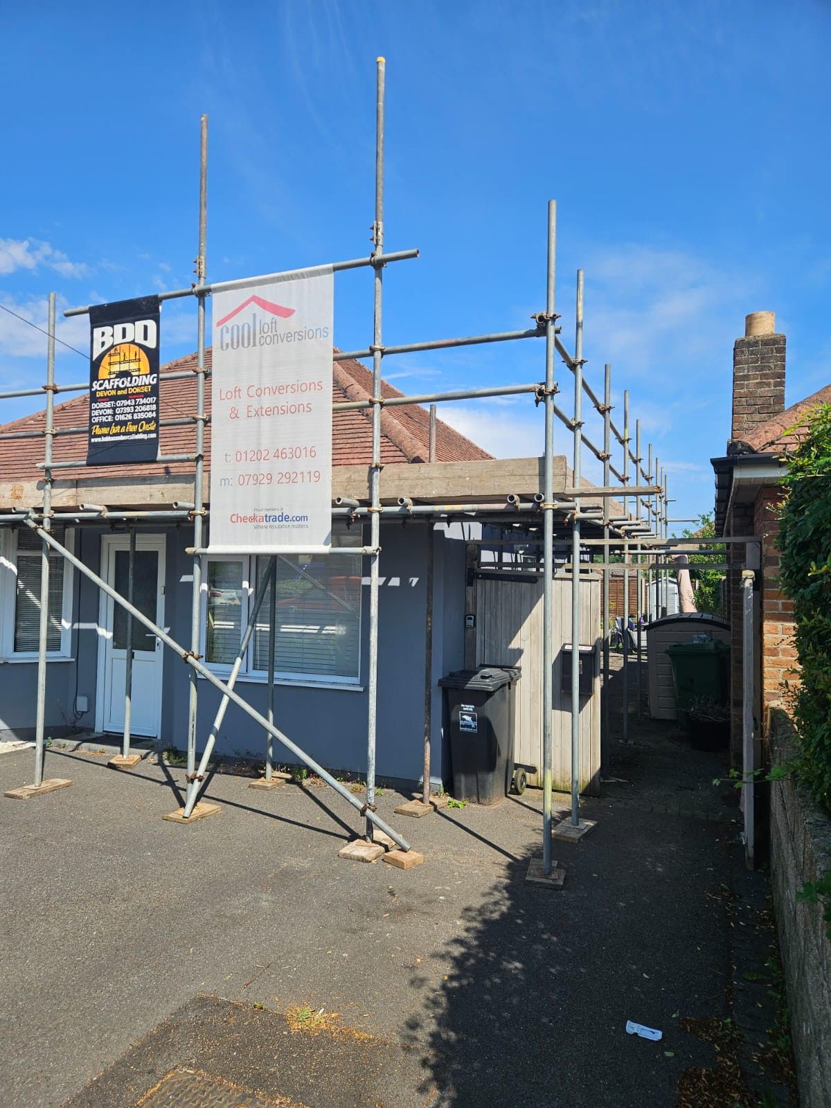 we put up scaffolding in Torbay