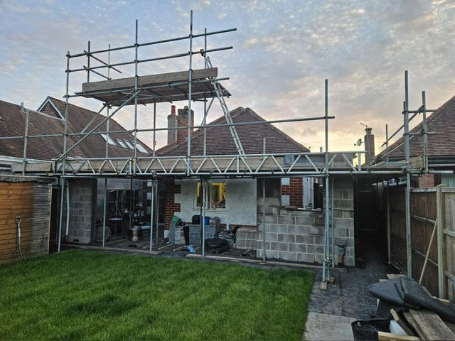 Scaffolding whilst under construction
