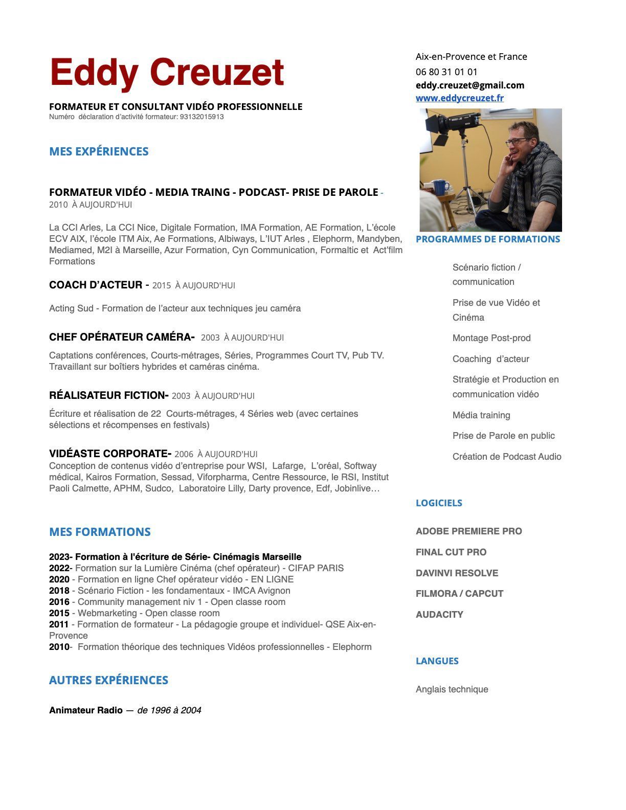 eddy creuzet videaste Aix en Provence Marseille