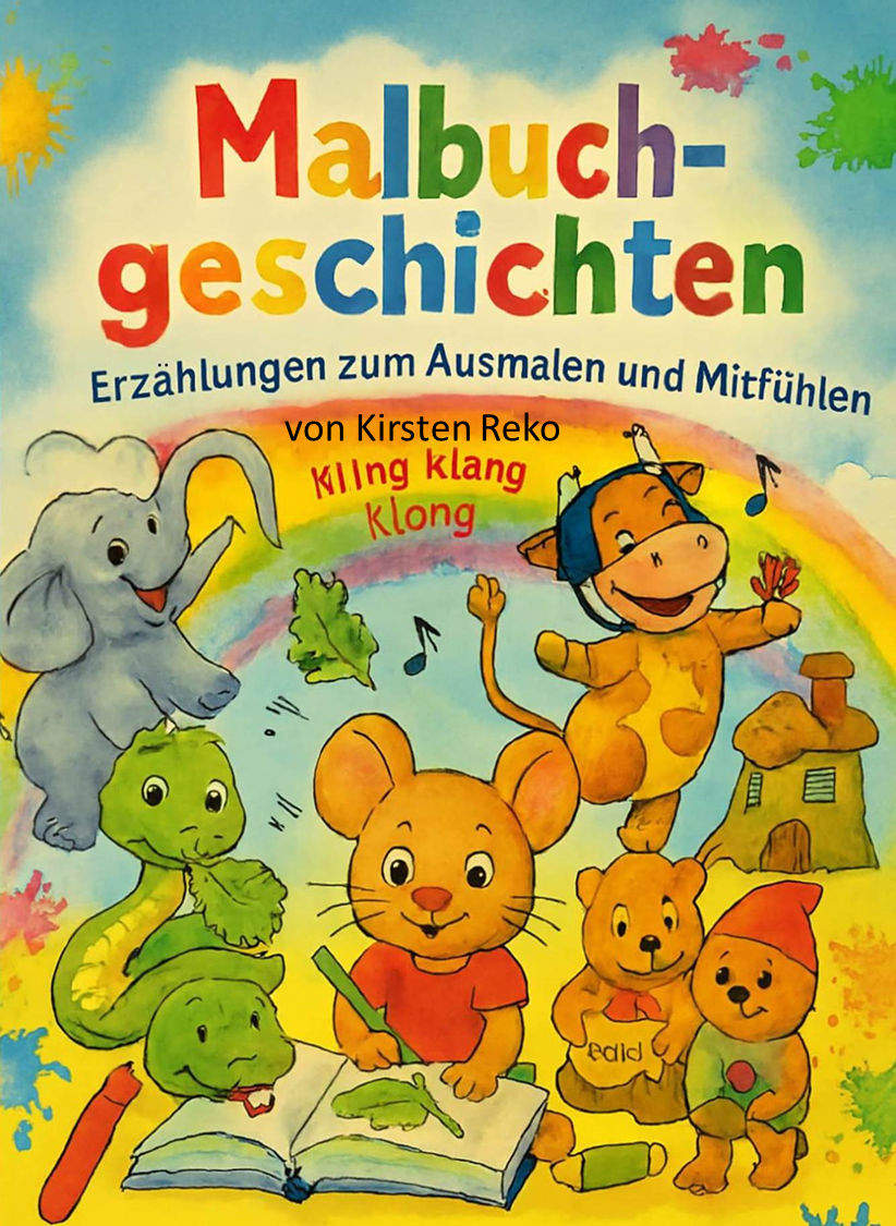 Cover des Kinderbuchs Malbuchgeschichten von Kirsten Reko – Erzählungen zum Ausmalen und Mitfühlen