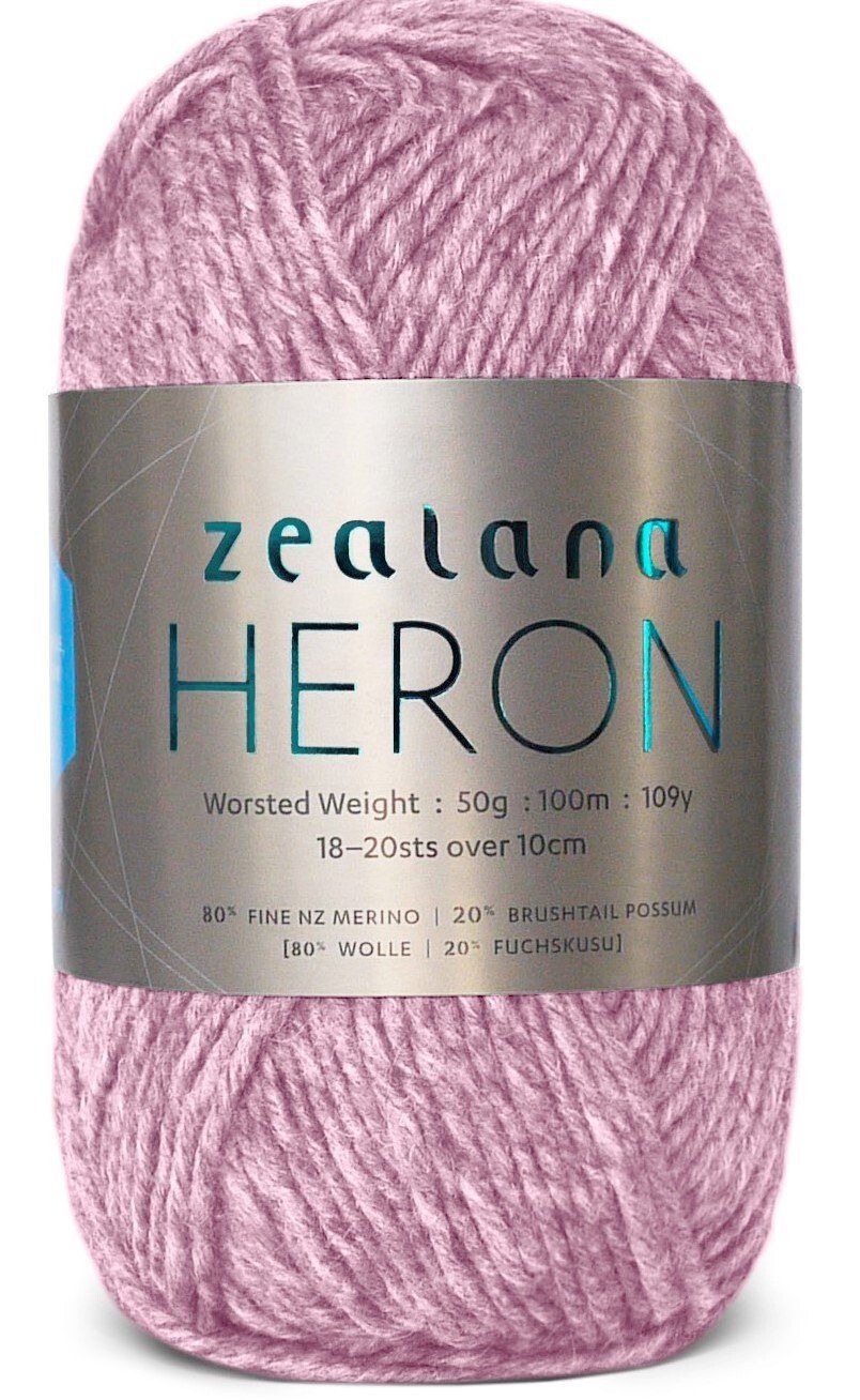 Heron Tweed hand knitting yarn ball 50g of Zealana Heron Tweed hand knitting yarn with brushtail possum fibre and mulesingfree merino in color candy