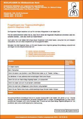 Fragebogen zur Tagesschläfrigkeit Fragebogen zur Tagesschläfrigkeit