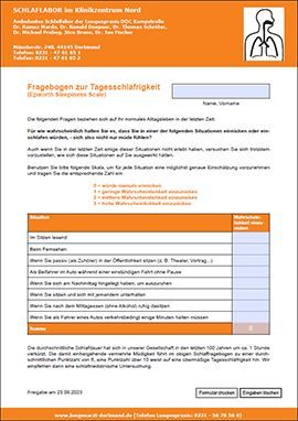 Fragebogen zur Tagesschläfrigkeit Fragebogen zur Tagesschläfrigkeit