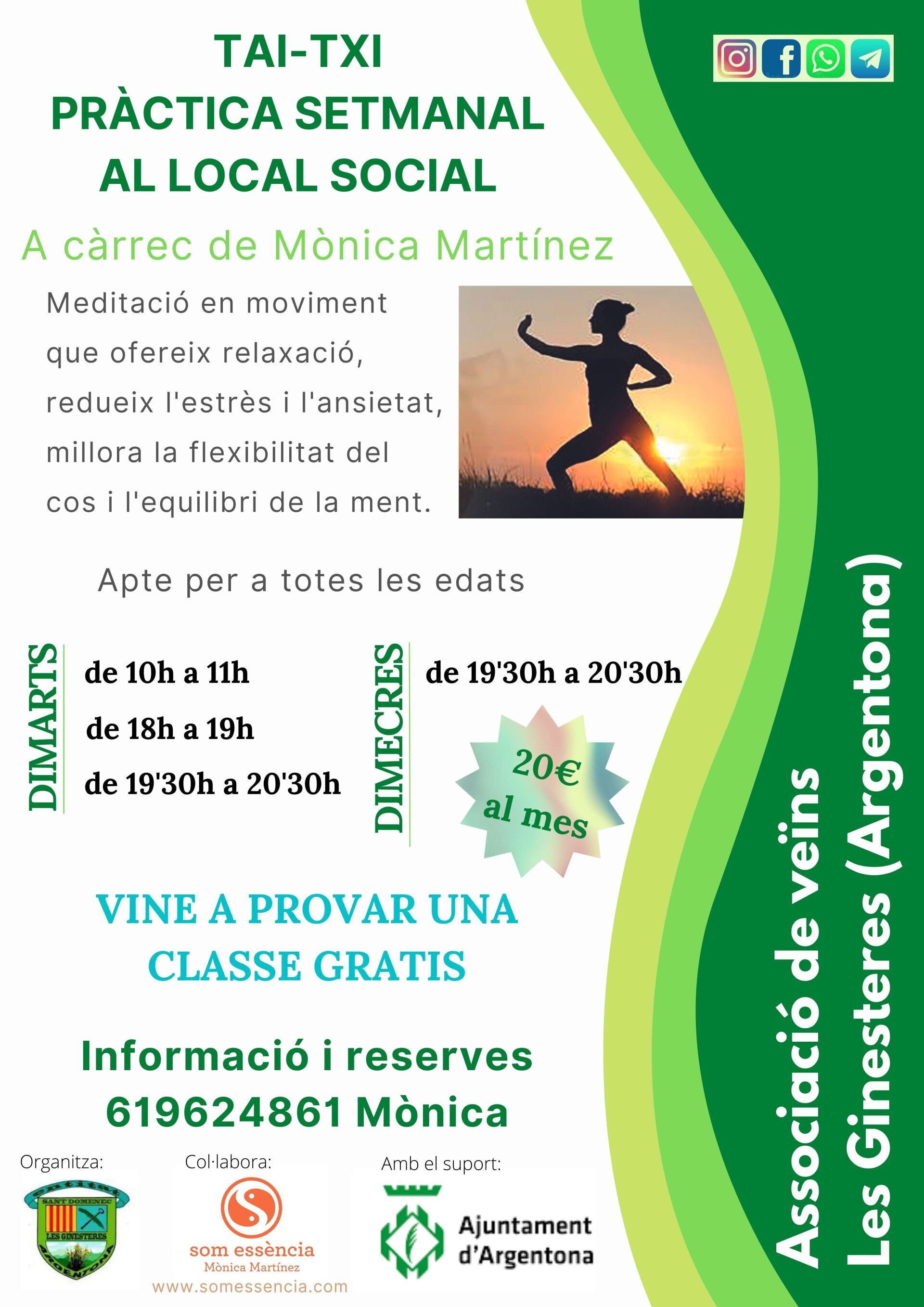 Práctica de Tai Chi y Chikung en Argentona - Les Ginesteres