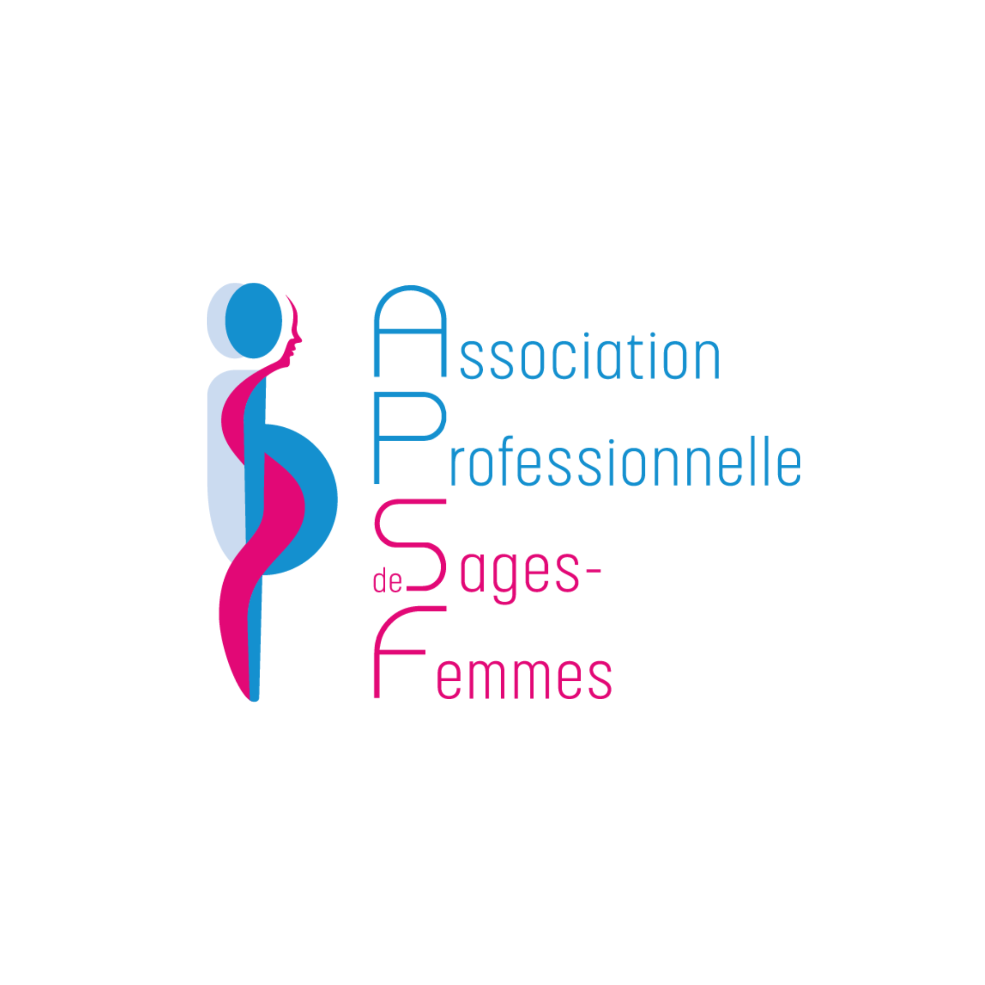 Logo de l’APSF, association professionnelle des sages-femmes, partenaire institutionnel de LA19.Agency