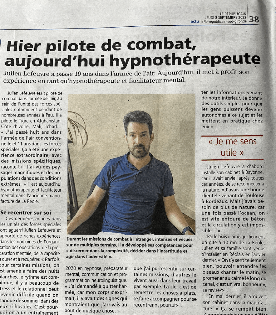 Julien Lefeuvre hypnose Le Républicain