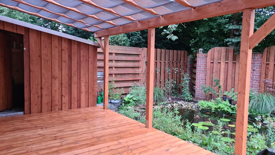 Terrassenüberdachung mit Verschattung Terrassenüberdachung Thomas Berger Zimmerei Oldenburg