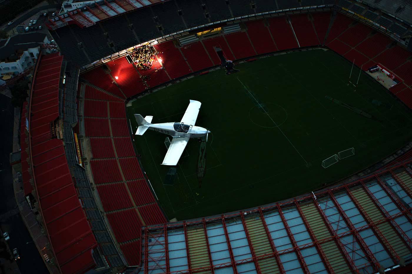 aircraft over stadium