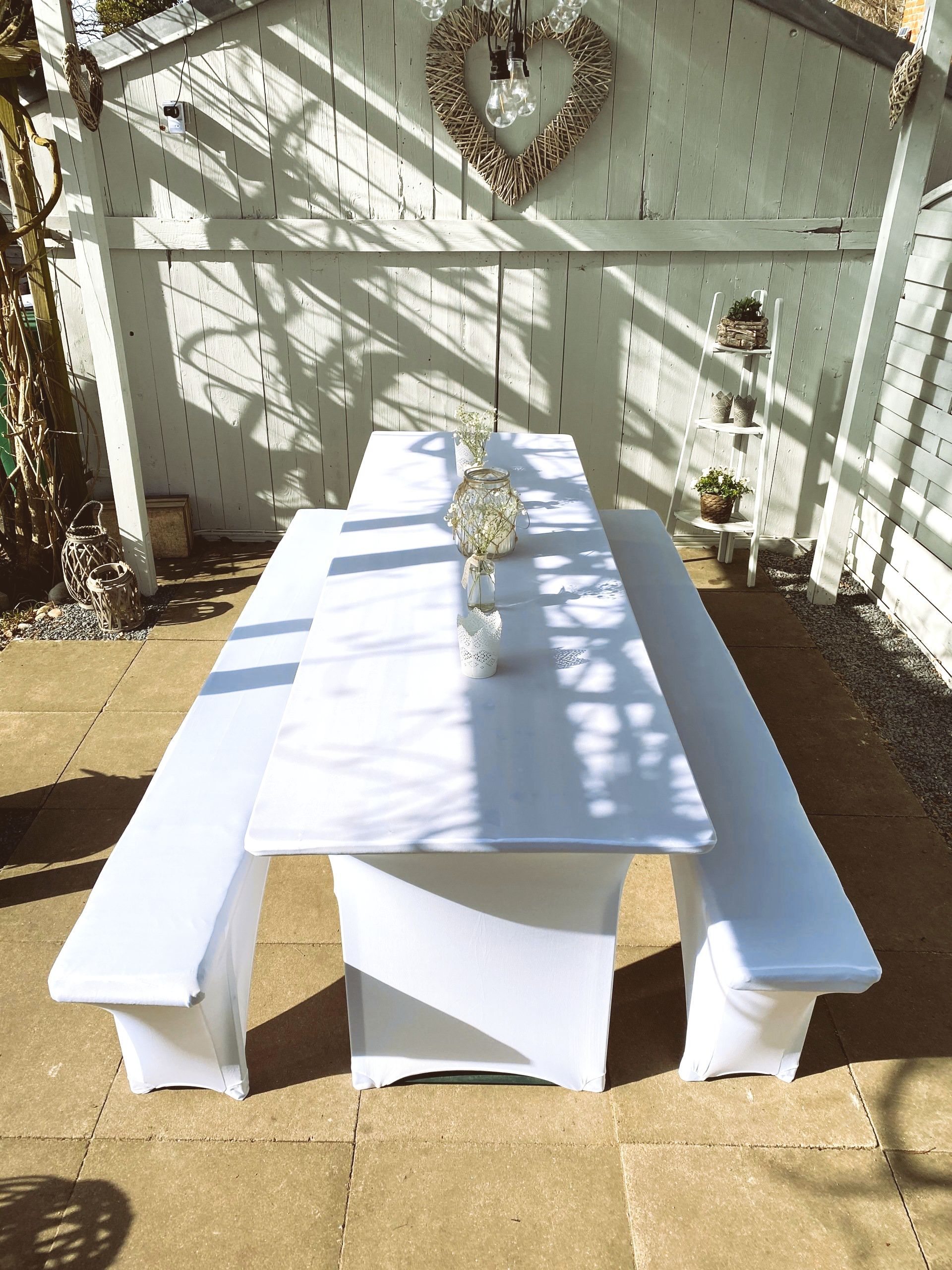 Garnitur weiß Mieten Leihen Verleih Lübeck W&W Vermietung