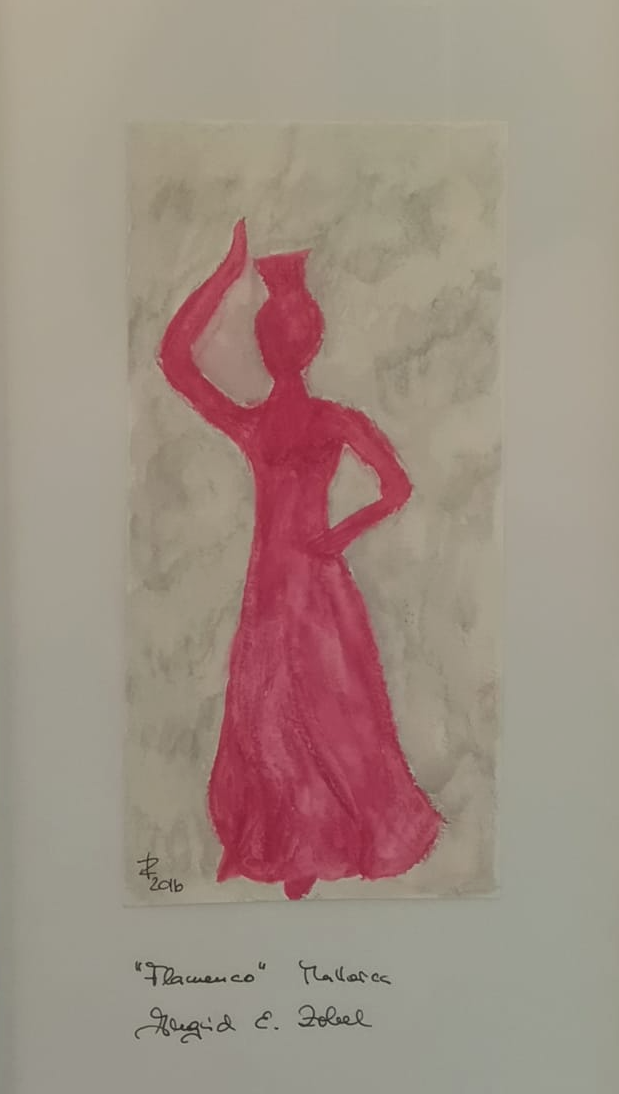 Aquarell Flamenco Skulptur