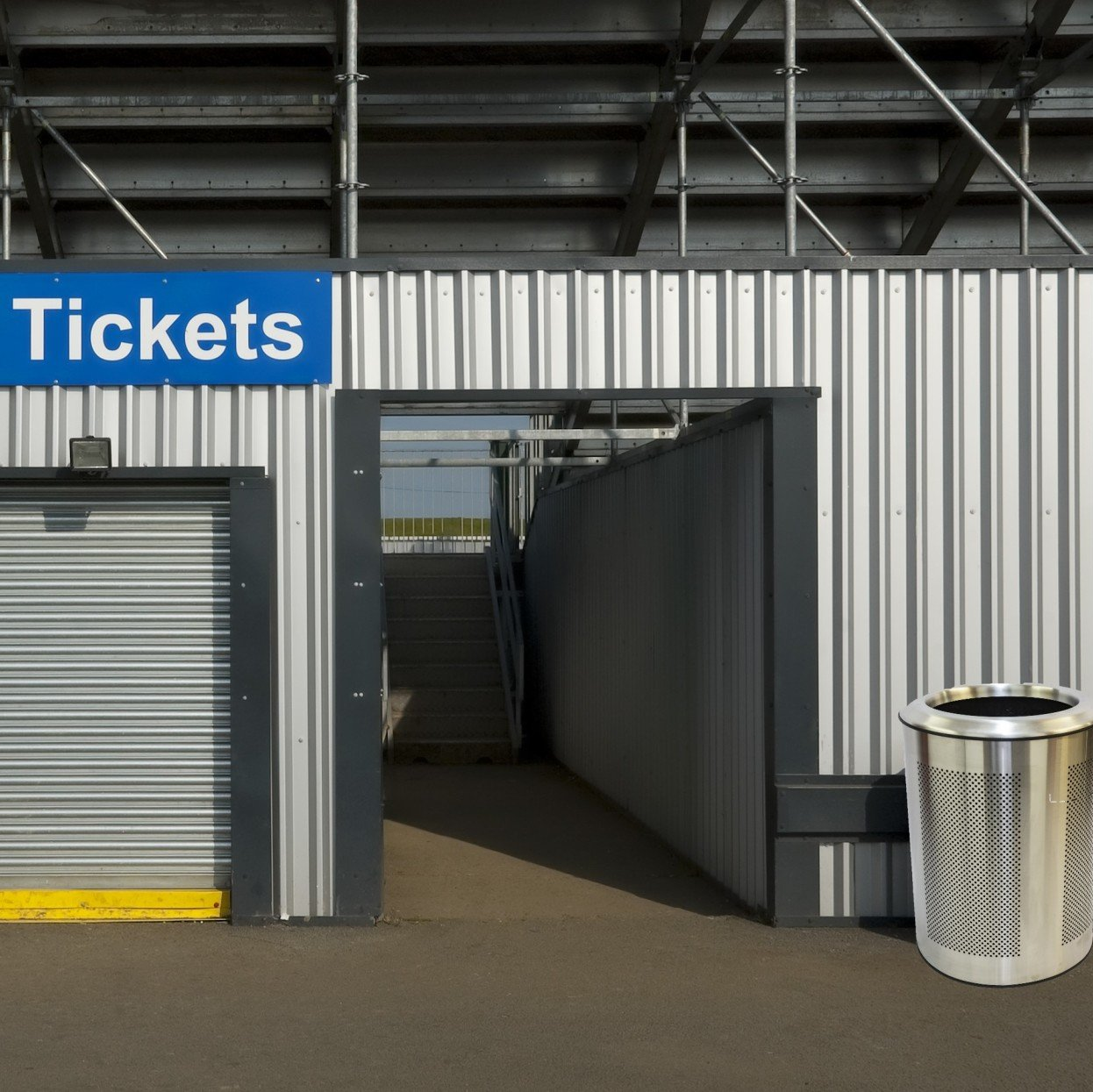 Blast Resistant Bin Halo 80 at Stadium Entrance