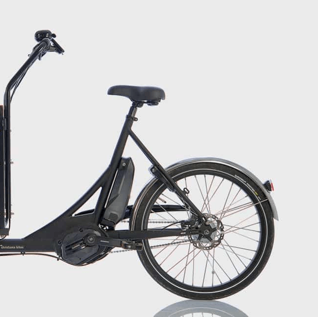 Christiania Bike mit Promovec Cargo Heckmotor / Nabenmotor Promovec Cargo Heckmotor mit Gepäckträger-Akku